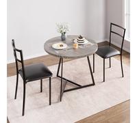 Mesa De Comedor Redonda De 80 cm Con 2 Sillas, Conjunto De Mesa De Cocina Para 2 Personas Con 2 Manteles Individuales Resistentes Al Calor, Mesa Bistró Compacta Para Cocina, Comedor o Apartamento