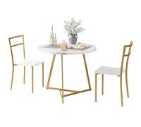 Mesa De Comedor Redonda De 80 cm Con 2 Sillas, Conjunto De Mesa De Cocina Para 2 Personas Con 2 Manteles Individuales Resistentes Al Calor, Mesa Bistró Compacta Para Cocina, Comedor o Apartamento