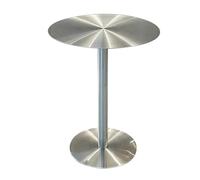 Mesa de comedor redonda de acero inoxidable, compacta de 19.7/23.6 pulgadas, altura ajustable, fácil montaje, diseño moderno (50 x 50 x 75 cm)