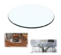 Mesa de comedor redonda de cristal templado de repuesto de 55 a 100 cm de diámetro, cristal transparente de 6 mm, fácil de limpiar, elegante e ideal para mesas de 80 cm, perfecta actualización del