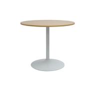 Mesa de comedor redonda de diseño acabado en roble blanco D90 cm CALISTA