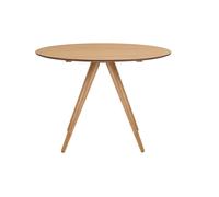 Mesa de comedor redonda de diseño en madera clara fresno D106 cm WALFORD