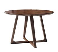 Mesa de Comedor Redonda de Madera Maciza de Mediados de Siglo, Mesas De Cocina Y Comedor De Madera Maciza, Mesa De Té Decorativa con Sofá Compacto, Mesa Auxiliar(Size:90x75cm(DxH),Color:Color nogal)