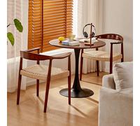 Mesa De Comedor Redonda De Madera Para 2 Personas - Mesa De Cocina Con 2 Sillas - Mesa De Recepción Para Sala De Estar - Ideal Para Espacios Pequeños Y Cenas Acogedoras, Un Solo Color, 60,1 X 60 X 73