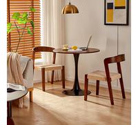 Mesa De Comedor Redonda De Madera Para 2 Personas - Mesa De Cocina Con 2 Sillas - Mesa De Recepción Para Sala De Estar - Ideal Para Espacios Pequeños Y Cenas Acogedoras, Un Solo Color, 90 X 90 X 73,1
