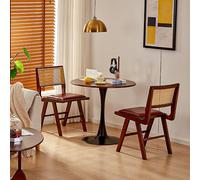 Mesa De Comedor Redonda De Madera Para 2 Personas - Mesa De Cocina Con 2 Sillas - Mesa De Recepción Para Sala De Estar - Ideal Para Espacios Pequeños Y Cenas Acogedoras, Un Solo Color, 60,1 X 60 X 73