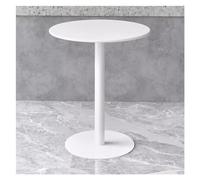 Mesa de comedor redonda de metal para patio, para exteriores, interior, perfecta como sofá lateral, café, bar, postre o mesa de negociación