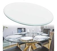 Mesa de comedor redonda de vidrio templado de 50 cm a 100 cm, tamaño perfecto para mesa central, superficie de cristal elegante y duradera, ideal para decoración moderna del hogar
