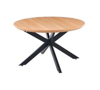 Mesa de comedor redonda extensible cross natural/negro 76x130-170-210x130 cm adec