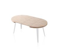 Mesa redonda extensible berg 120 blanco - roble 120 x 76 x cm