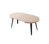 Mesa redonda extensible berg negro - roble 100/180 x 78 x cm