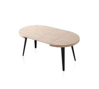 Mesa redonda extensible berg 120 negro - roble 120 x 76 x cm