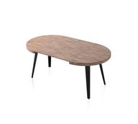 Mesa redonda extensible berg 120 roble honey - negro 120 x 76 x cm