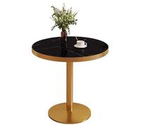 Mesa de comedor redonda for 4-6 personas, mesa de centro con base de metal y imitación mármol, moderna mesa redonda pequeña de madera industrial for el hogar, la oficina, la sala de estar, la cocina y
