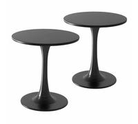 Mesa de Comedor Redonda, Mesa de Centro pequeña, Mesas de bistró para la Cocina, Salón, Pub, Pata de Metal, Minimalista, Negro (Paquete de 2/4)