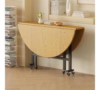 Mesa De Comedor Redonda Mesa De Comedor Mesa De Comedor De Madera Mesa De Cocina Redonda Abatible con 6 Ruedas Mesa Extensible Plegable Versátil Mesa De Escritorio De Oficina,Wood,100cm