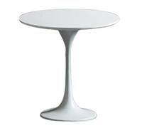 Mesa de comedor redonda moderna con diseño de tulipán, mesa de centro de mediados de siglo, mesa auxiliar baja, estilo escandinavo, mesa de té con leche, 50 cm, mesa decorativa blanca para el hogar y