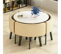 Mesa de comedor redonda moderna de 80 pulgadas, configuración simple para conferencias o comedor, 31.5 x 29.5 pulgadas