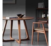 Mesa de comedor redonda moderna de mediados de siglo, madera maciza rústica para 2-4 personas, elegante y elegante para comedor, diseño que ahorra espacio, perfecta para decoración del hogar