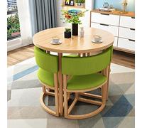 Mesa de comedor redonda para 4 personas, juego de mesa de cocina compacta color beige, fácil de montar, ahorra espacio para apartamentos pequeños