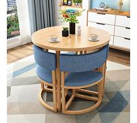 Mesa de comedor redonda para 4 personas, juego de mesa de cocina compacta color beige, fácil de montar, ahorra espacio para apartamentos pequeños