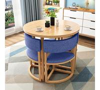 Mesa de comedor redonda para 4 personas, juego de mesa de cocina compacta color beige, fácil de montar, ahorra espacio para apartamentos pequeños