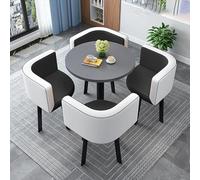 Mesa de Comedor Redonda para 4 Personas - Mesa de Centro Moderna con sillas para Sala de Estar, cafetería y reuniones - Diseño Elegante, Familia