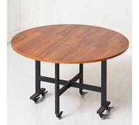 Mesa de comedor redonda plegable con 6 ruedas, mesa de cocina móvil y compacta para espacios pequeños, diseño plegable versátil con soporte de acero al carbono, ideal para comedor y trabajo