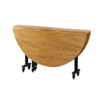 Mesa de comedor redonda plegable con hoja caída, mesa extensible de mariposa sobre 6 ruedas, soporte de acero al carbono, escritorio de cocina plegable versátil para espacios pequeños, mesa de comedor