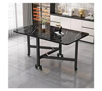 Mesa de comedor redonda plegable de madera con 6 ruedas que ahorra espacio, diseño expandible para cocina y oficina, versátil, 3 opciones de forma para apartamentos pequeños