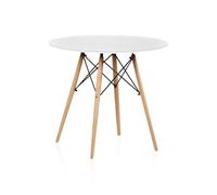 Mesa de comedor redonda tower blanco 80cm x 75 x cm