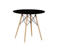 Mesa de comedor redonda tower negro 80cm x 75 x cm