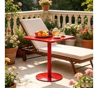 Mesa de comedor roja Mesa de bar Sofá de ocio Mesa de centro Mesa de té | Mesa de bar cuadrada con altura de mostrador, mesa de pub y bistró con base estable y fácil montaje(60x60x73cm)
