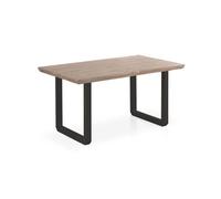 Mesa de comedor roma roble honey - negro 150 x 76 x cm