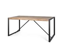 Mesa de comedor rústica de madera reciclada, hecha a mano, mesa de cocina grande para comedor, 76 x 180 x 90 cm (solo mesa)