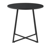 Mesa de comedor vaggeryd estilo minimalista redonda metal y mdf 78 x ø 80 cm - negro [en.casa]