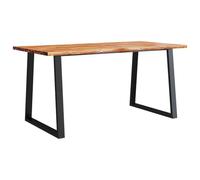 Mesa de comedor con borde vivo madera maciza acacia 160x80x75cm