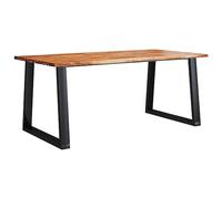 Mesa de comedor con borde vivo madera maciza acacia 180x90x75cm