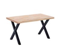 X-Loft, Mesa de Comedor, Mesa de Salon, Acabado en Roble Salvaje y Patas Metalicas Negro, Medidas: 140 cm (Largo) x 80 cm (Ancho) x 76 cm (Alto)
