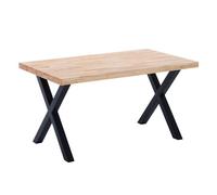 X-Loft, Mesa de Comedor, Mesa de Salon, Acabado en Roble Salvaje y Patas Metalicas Negro, Medidas: 160 cm (Largo) x 90 cm (Ancho) x 76 cm (Alto)