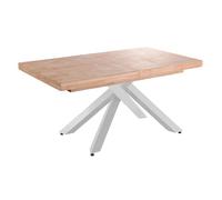 Mesa de comedor xena extensible forma rectangular roble nordish/blanco 76x160-200-240x90 cm adec