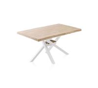 Mesa de comedor xena fit 150 roble - blanco 150 x 76 x cm