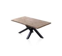 Mesa de comedor xena fit 180 roble honey - negro 180 x 76 x cm