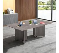 Mesa de conferencias - Escritorio rectangular largo para 8-20 personas, ideal para reuniones de oficina, seminarios y salas de entrenamiento, montaje rápido, diseño moderno (sillas no incluidas)