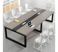 Mesa de conferencias grande, escritorio de reuniones de oficina de madera maciza para equipos, caja de gestión de cables, varios tamaños y colores, ideal para salas de juntas y salas de entrenamiento