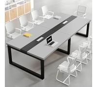 Mesa de conferencias grande, escritorio de reuniones de oficina de madera maciza para equipos, caja de gestión de cables, varios tamaños y colores, ideal para salas de juntas y salas de entrenamiento