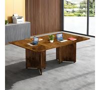 Mesa de conferencias grande, escritorio rectangular largo para 8-20 personas, para lugar de trabajo, seminarios y salas de entrenamiento, oficina y sala de reuniones, fácil montaje (sillas no