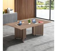 Mesa de conferencias grande, escritorio rectangular largo para 8 a 20 personas, para lugar de trabajo, seminarios y salas de entrenamiento, oficina y sala de reuniones, fácil montaje (sillas no