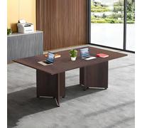 Mesa de conferencias grande, escritorio rectangular largo para 8 a 20 personas, para lugar de trabajo, seminarios y salas de entrenamiento, oficina y sala de reuniones, fácil montaje (sillas no