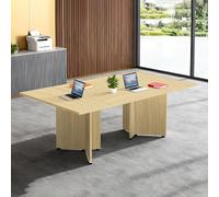 Mesa de conferencias grande - Escritorio rectangular para reuniones de 8 a 20 personas, ideal para oficina, lugar de trabajo, seminarios y salas de entrenamiento, fácil montaje (sillas no incluidas)